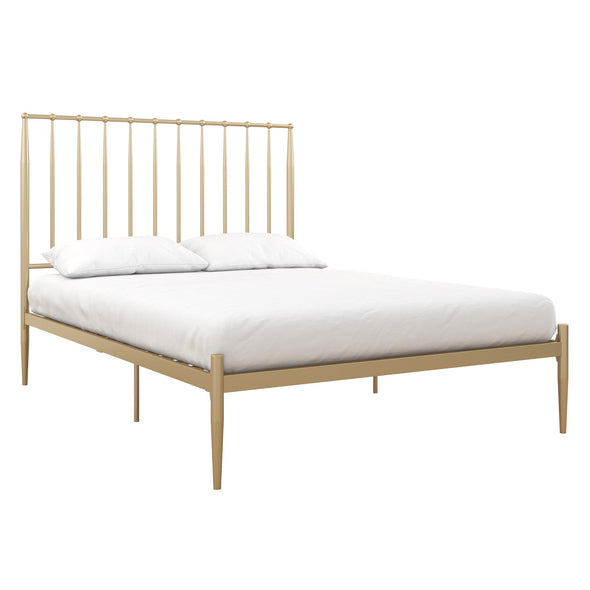 Giulia Modern Metal Platform Bed Frame - Gold - Full