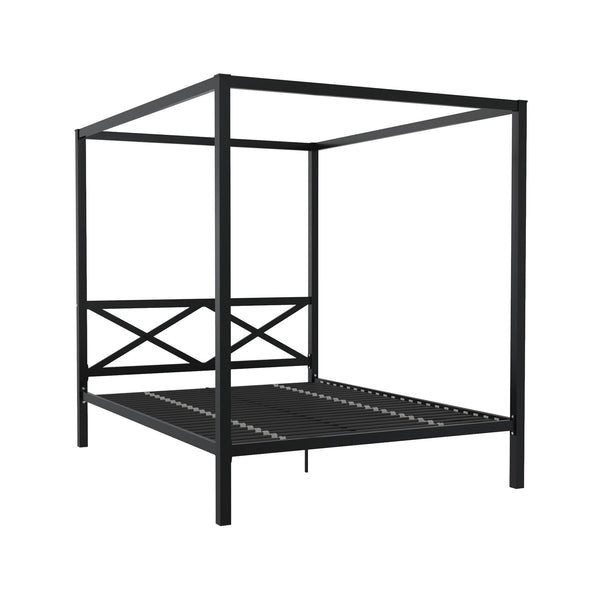 Remna Metal Canopy Platform Bed Frame - Black - Queen