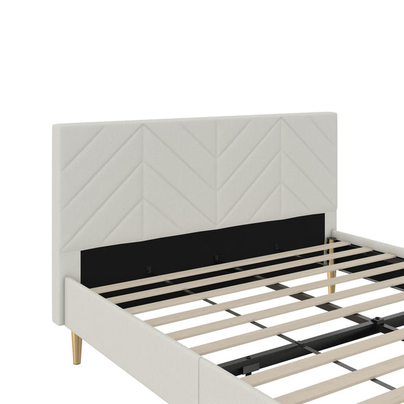 Andrea Tufted Upholstered Platform Bed - Gray - Full