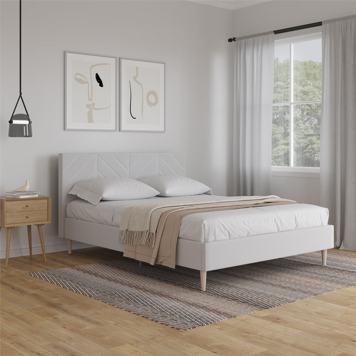 Andrea Tufted Upholstered Platform Bed DHP Furniture