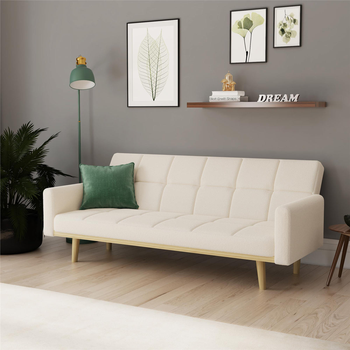 Brigid Teddy Fabric Futon Sofa Bed – DHP Furniture