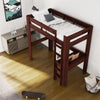 Jaymee Kids Wood Loft Bed with Desk - Deep Walnut - Twin