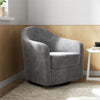 DHP Gentle Swivel Curved Accent Chair, Light Gray Velvet - Light Gray