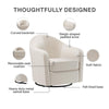 DHP Gentle Swivel Curved Accent Chair, Ivory Velvet - Ivory