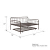 Wallace Metal Daybed with Trundle - Bronze - Full