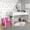 Sol Junior Loft Bed with Steps - White - Twin
