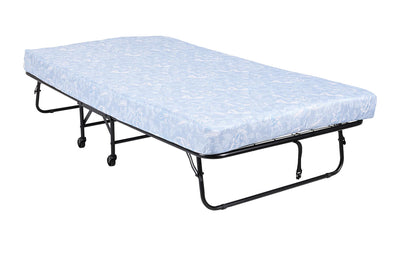 Folding Metal Guest Bed with 5" Mattress - Black - Twin