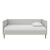 DHP Alicent Twin Upholstered Daybed with Gold Metal Legs, Gray Linen - Gray - Twin