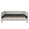 DHP Alicent Full Upholstered Daybed with Gold Metal Legs, Gray Linen - Gray - Full
