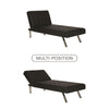 DHP Emily Chaise Lounger Chair, Black Faux Leather - Black Faux Leather - N/A