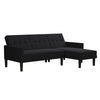 DHP Haven Small Space Reversible Sectional Sofa Futon, Dark Gray Linen - Dark Gray - N/A