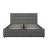 Rose Platform Bed Frame with Storage Drawers - Grey Linen - Full