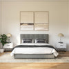 Rose Platform Bed Frame with Storage Drawers - Grey Linen - Queen