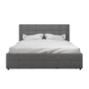 Rose Platform Bed Frame with Storage Drawers - Grey Linen - Queen