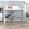 Abode Loft Bed with Desk - Silver - Full