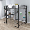 Abode Loft Bed with Desk - Black - Full
