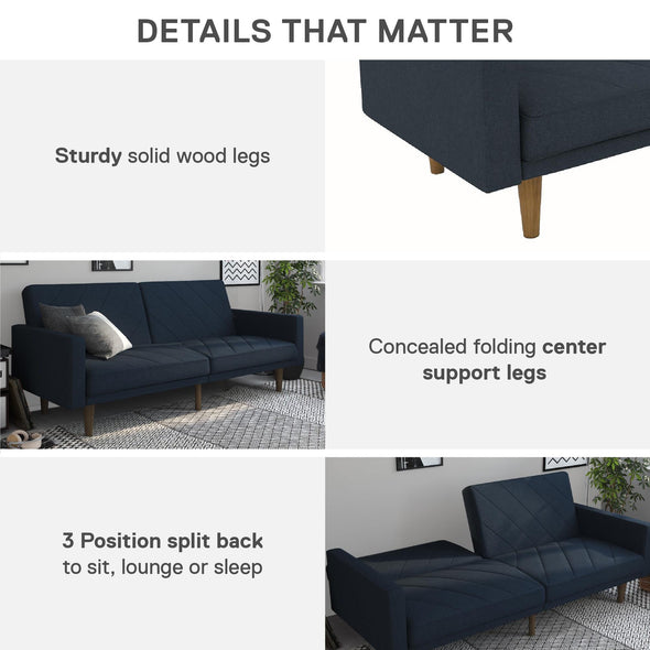 Paxson Futon Sofa Bed - Navy