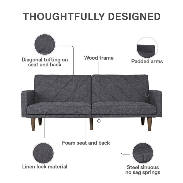 Paxson Futon Sofa Bed - Dark Gray