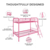 Dusty Metal Bunk Bed - Pink - Twin-Over-Twin