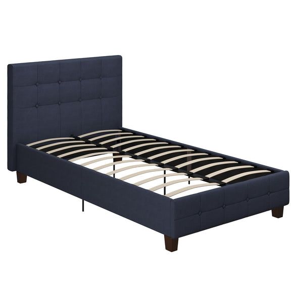 Rose Platform Bed Frame - Blue Linen - Twin