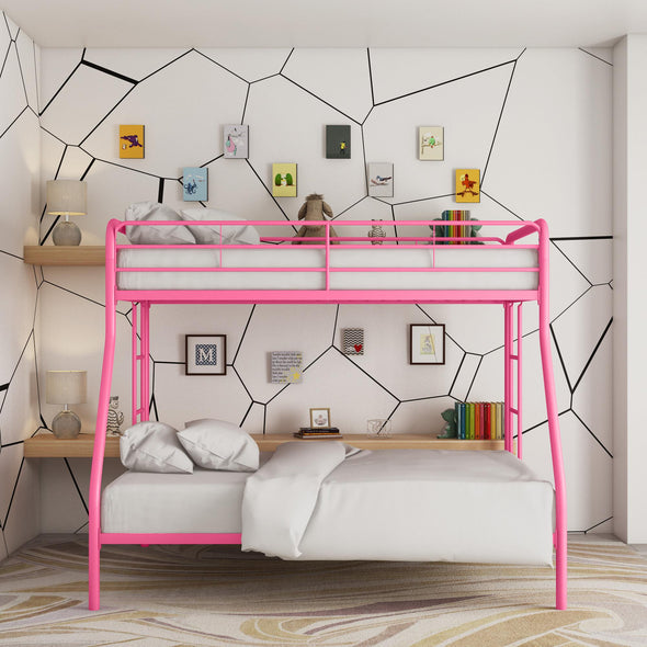 Dusty Metal Bunk Bed - Pink - Twin-Over-Full