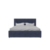 Rose Platform Bed Frame with Storage Drawers - Blue Linen - Full