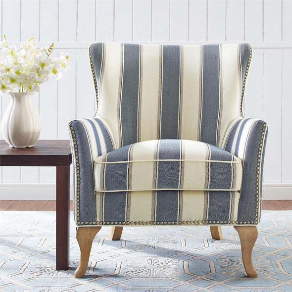 Reva Accent Chair - Blue Stripe