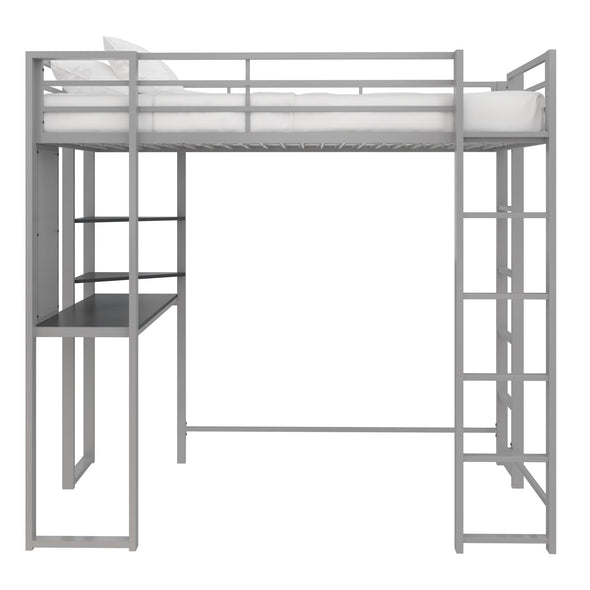 Abode Twin Sized Loft Bed - Silver - Twin