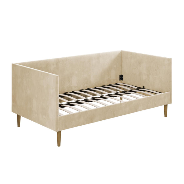 DHP Franklin Mid Century Daybed, Twin, Tan Velvet - Tan - Twin