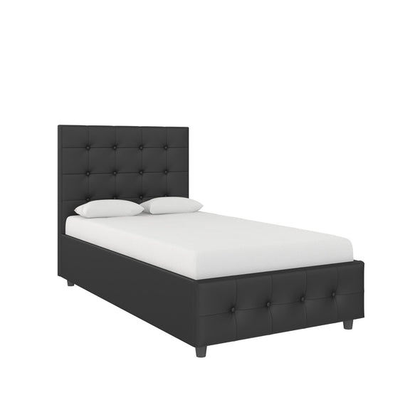 Cambridge Upholstered Bed with Gas Lift Up Storage - Black - Twin