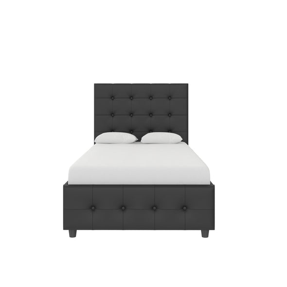 Cambridge Upholstered Bed with Gas Lift Up Storage - Black - Twin