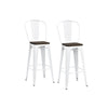 Luxor 24" Metal Counter Height Bar Stool, Set of 2 - Silver