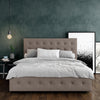Cambridge Upholstered Bed with Gas Lift Up Storage - Grey Linen - Full