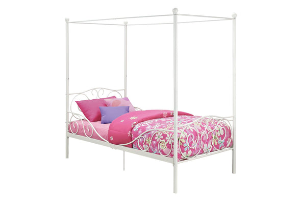 Canopy Metal Bed Frame - White - Twin