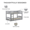 Sierra Low Wood Bunk Bed  - Gray - Twin-Over-Twin