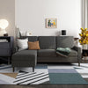 Kaci Reversible Contemporary Sectional - Charcoal