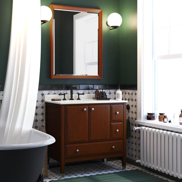 Metcalfe 36 Inch Bathroom Vanity - Florence Walnut - 36"