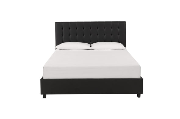 Emily Platform Bed Frame - Black Faux Leather - Full