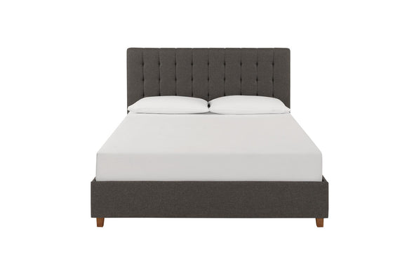 Emily Platform Bed Frame - Grey Linen - Queen