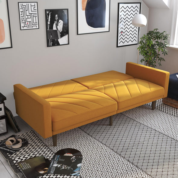 Paxson Futon Sofa Bed - Mustard