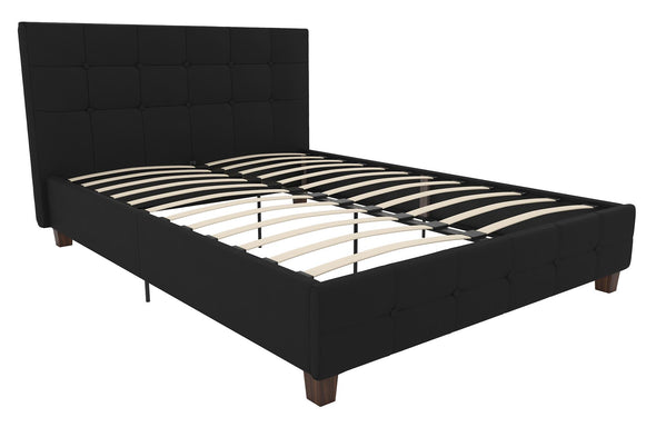 Rose Platform Bed Frame with Storage Drawers - Black - Full