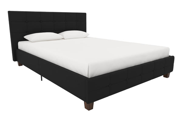 Rose Platform Bed Frame with Storage Drawers - Black - Queen