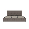 Cambridge Upholstered Bed with Gas Lift Up Storage - Grey Linen - King