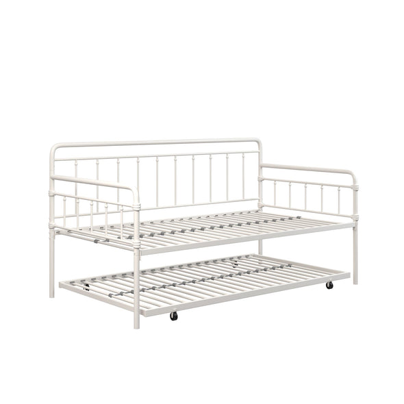 Wallace Metal Daybed with Trundle - White - Twin