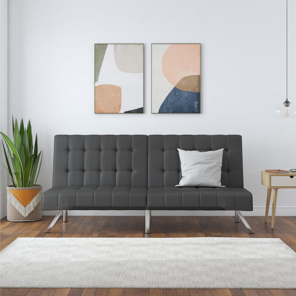Emily Futon Sofa Bed - Grey Velvet
