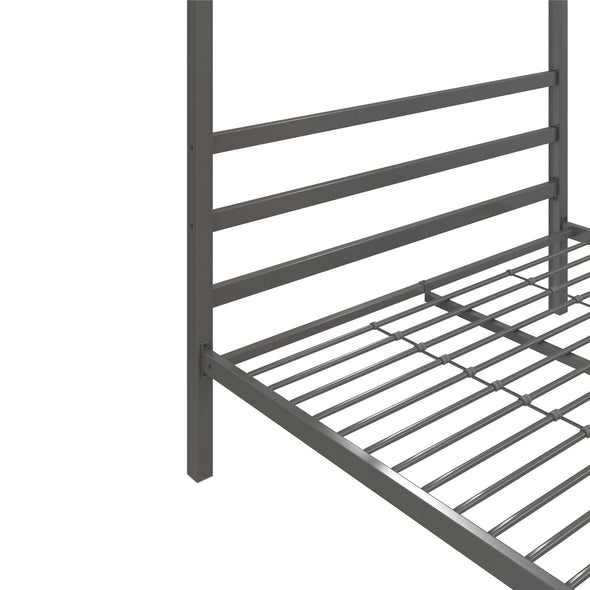 Modern Metal Canopy Bed Frame - Gray - Queen