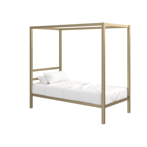 Modern Metal Canopy Bed Frame - Gold - Twin