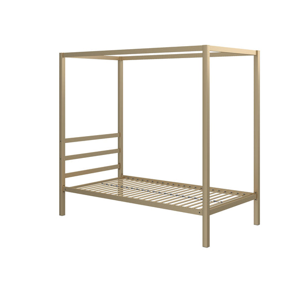 Modern Metal Canopy Bed Frame - White - Twin