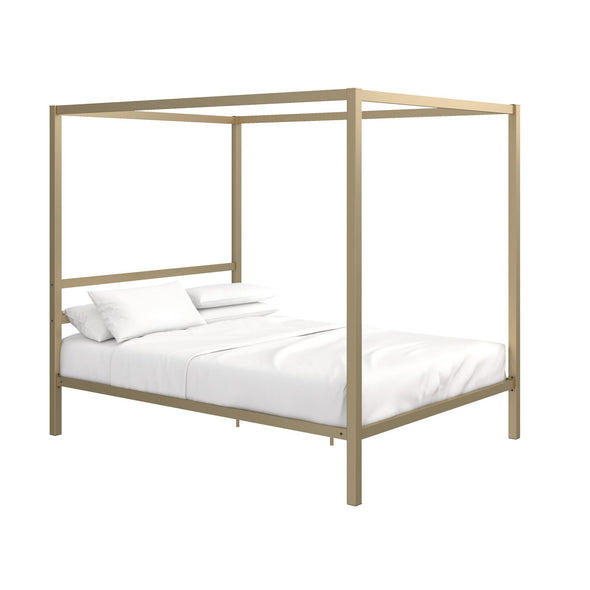 Modern Metal Canopy Bed Frame - Gold - Queen