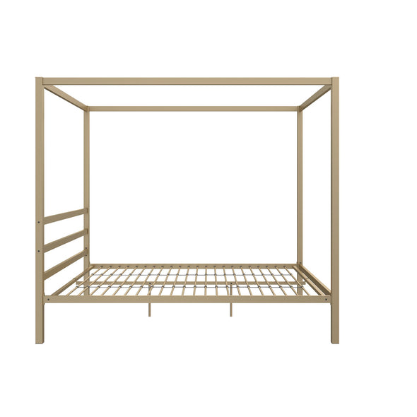 Modern Metal Canopy Bed Frame - Gold - Queen